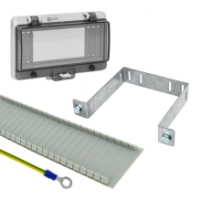 Заглушки, карман для документации, поводки заземления, комплект монтажа, окна учета