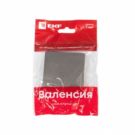 Валенсия лицевая панель выключателя 1-кл. 10А графит EKF PROxima ESV10-L-021-60