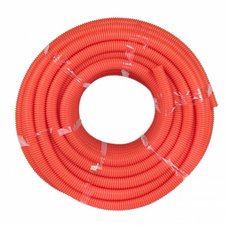 Труба гофр. ПНД с протяжкой d32 мм (50 м) оранжевая EKF-Plast tpnd-32-o
