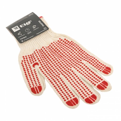 Перчатки рабочие ТОЧКА с ПВХ-покрытием (10 класс, 9 разм) EKF Master pe10ct-9-mas