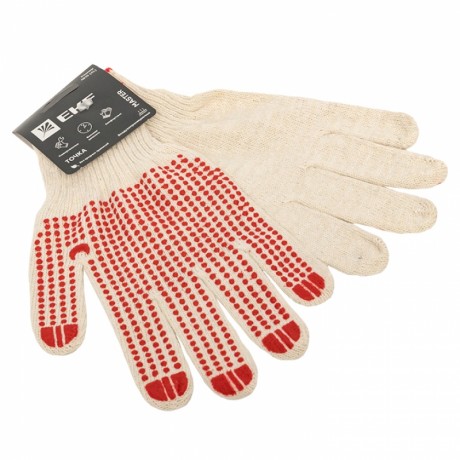 Перчатки рабочие ТОЧКА с ПВХ-покрытием (10 класс, 9 разм) EKF Master pe10ct-9-mas