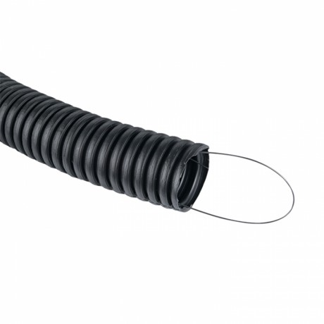 Труба гофр. ПНД с протяжкой d32 мм (25 м) черная EKF-Plast tpnd-32-25m