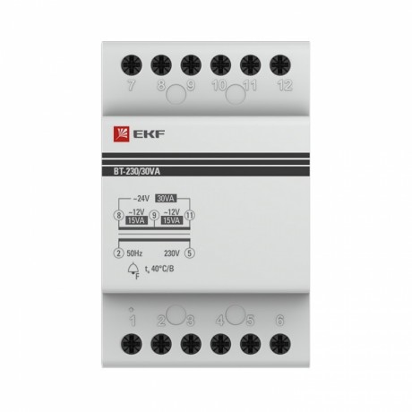 Трансформатор звонковый модульный BT-230В/12-12В 30ВА EKF PROxima bt-230/30va