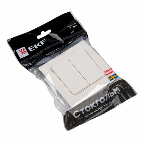 Стокгольм Выключатель 2-кл. 10А белый EKF PROxima EXV10-023-10