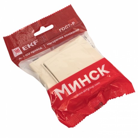 Минск Кнопка нажимная СП, 10А, бежевая EKF ERV10-028-20