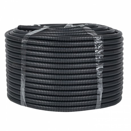 Труба гофр. негорючая безгалогеновая FRHF с протяжкой d16 мм (100 м) черная EKF-Plast FRHF-16