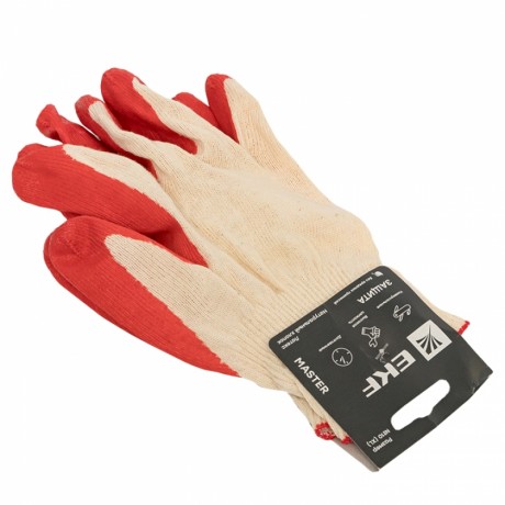 Перчатки рабочие ЗАЩИТА с одинарным латексным обливом (13 класс, 10 разм) EKF Master pe13lt-10-mas
