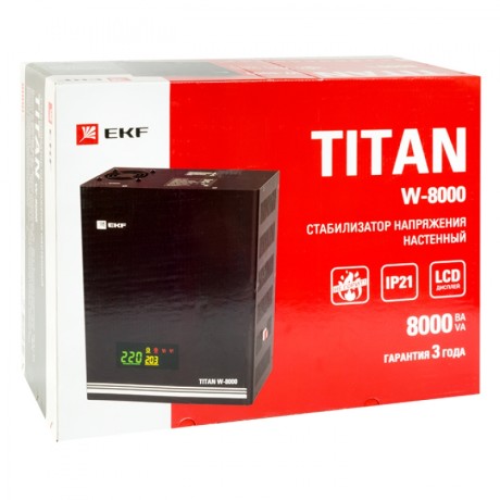 Стабилизатор напряжения настенный TITAN W-8000 EKF PROxima stab-w-8000