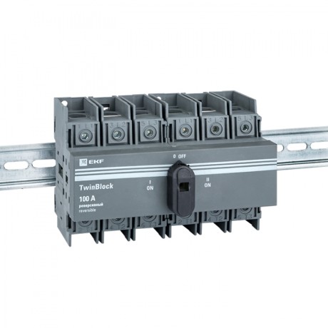 Рубильник 100A 3P реверсивный c рукояткой для прямой установки TwinBlock EKF tb-s-100-3p-rev