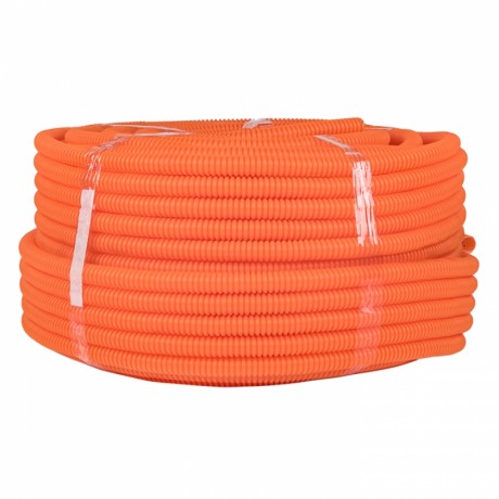 Труба гофр. ПНД тяжелая с протяжкой d20 мм (100 м) оранжевая EKF-Plast tpnd-20-to