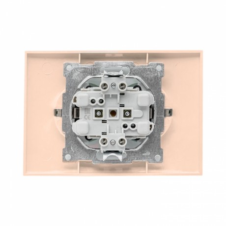 Валенсия розетка 2-местная с/з 16А кремовая с защ. штор. EKF PROxima EWR16-128-20