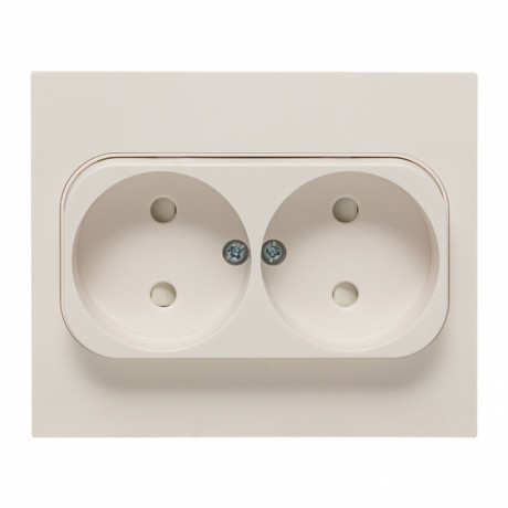 Стокгольм Розетка 2-местная б/з 10А белая с защ. штор. EKF PROxima EXR10-102-10