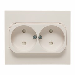 Стокгольм Розетка 2-местная б/з 10А белая с защ. штор. EKF PROxima EXR10-102-10
