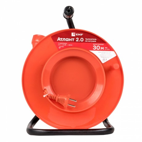 Удлинитель на катушке Атлант 2.0 1 гнездо 50м без заземления ПВС 2*0,75 6А/1,3кВт PROxima UKA02-06-275-1-50