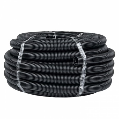 Труба гофр. ПНД тяжелая с протяжкой d40 мм (25 м) черная EKF-Plast tpnd-40-t