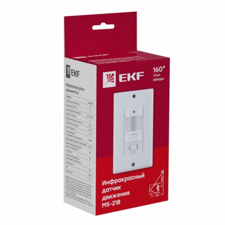 ИК датчик движения встраив. 1200Вт 140гр. до 9м IP20 MS-21B EKF PROxima dd-ms-21B