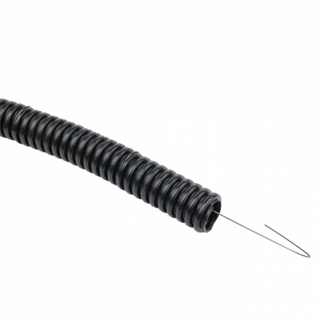 Труба гофр. негорючая безгалогеновая FRHF с протяжкой d20 мм (100 м) черная EKF-Plast FRHF-20