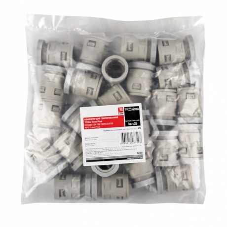 Коннектор для гофрированной трубы (25 мм) (25 шт) EKF-Plast kn-t-25