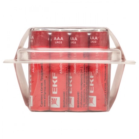 Алкалиновая батарейка типа ААА(LR03) пластиковый бокс 24шт. EKF LR03-BOX24