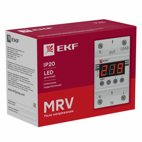Реле напряжения с дисплеем MRV 50A EKF PROxima MRV-50A