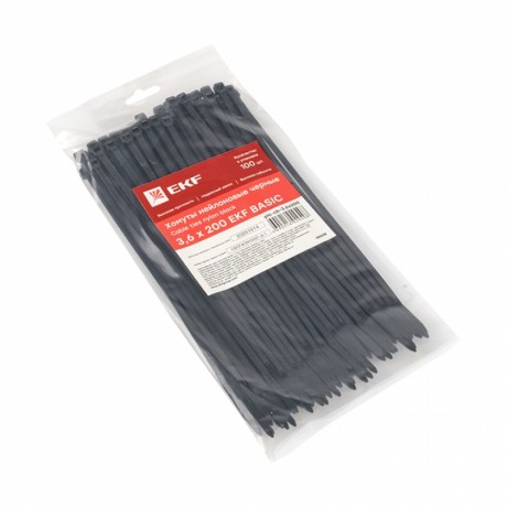 Хомут нейлоновый черный (3,6х200) (100шт.) EKF Basic plc-cb-3.6x200
