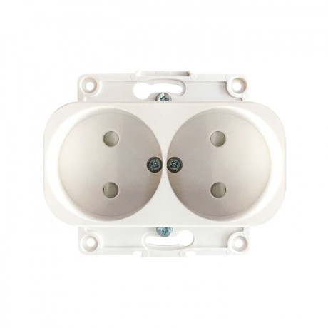 Стокгольм Механизм Розетки 2-местной б/з 10А белый с защ. штор. EKF PROxima EYR10-102-10