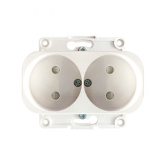 Стокгольм Механизм Розетки 2-местной б/з 10А белый с защ. штор. EKF PROxima EYR10-102-10