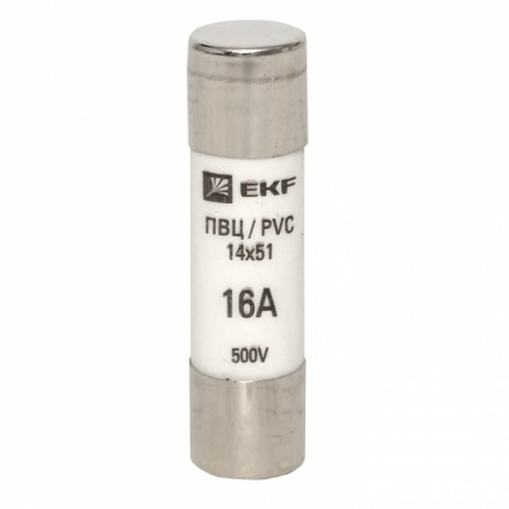 Плавкая вставка цилиндрическая ПВЦ (14х51) 16А EKF PROxima pvc-14x51-16
