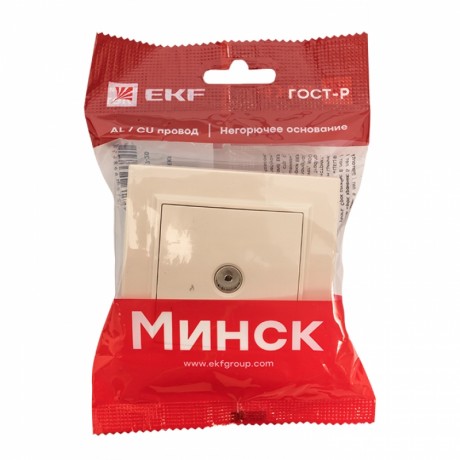 Розетка TV 1-мест. СП бежевый 75Ом 5-862МГц Минск EKF ERA00-027-20