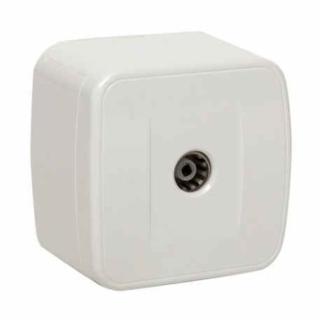 Минск Розетка TV 1-местная ОП 75Ом 5-862МГц белая EKF Basic EGA00-027-10