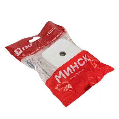 Минск Розетка TV 1-местная ОП 75Ом 5-862МГц белая EKF Basic EGA00-027-10