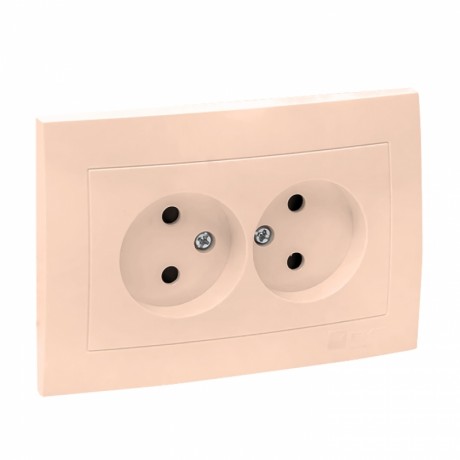 Валенсия розетка 2-местная б/з 10А кремовая с защ. штор. EKF PROxima EWR10-102-20