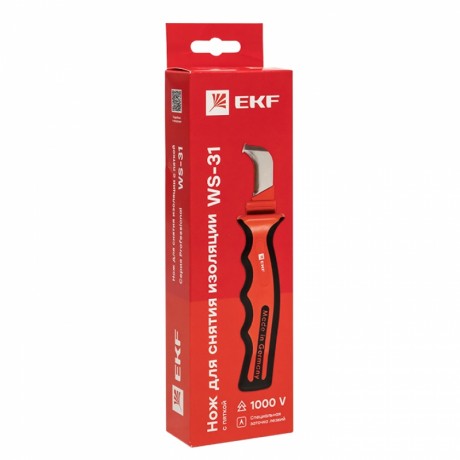 Нож для снятия изоляции с пяткой 1000V WS-31 EKF Professional ws-31