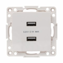 Стокгольм Механизм Розетки USB 2-местной 2,1А белый EKF PROxima EYR16-028-10-2USB