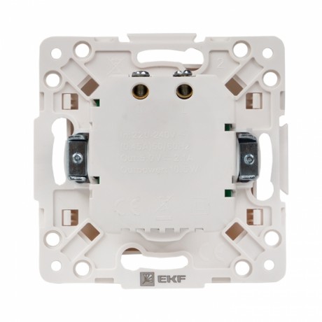 Стокгольм Механизм Розетки USB 2-местной 2,1А белый EKF PROxima EYR16-028-10-2USB