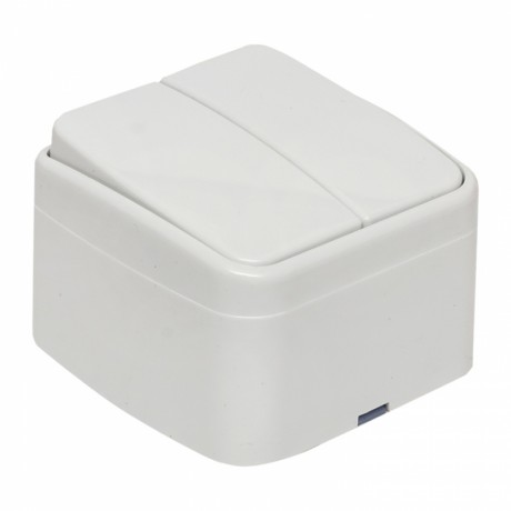 Минск Выключатель 2-клавишный ОП 10А белый EKF Basic EGV10-023-10