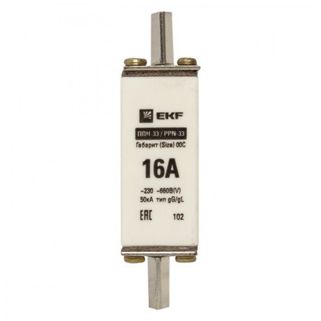 Плавкая вставка ППН-33 100/ 16А габарит 00С EKF PROxima fus-33/100/16