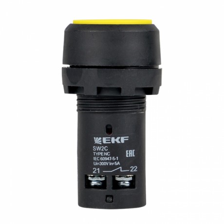 Кнопка SW2C-11 возвратная желтая NO+NC EKF PROxima sw2c-11s-y