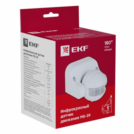 ИК датчик движения наст. 1200Вт 180гр. до 12м IP44 MS-39 EKF PROxima dd-ms-39