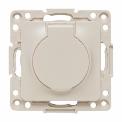 Стокгольм Механизм Розетки 1-местной с/з 16А белый с крышкой и защ. штор. IP44 EKF PROxima EYR16-028-10-44