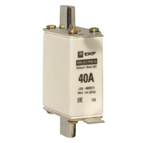 Плавкая вставка ППН-33 100/ 40А габарит 00С EKF PROxima fus-33/100/40