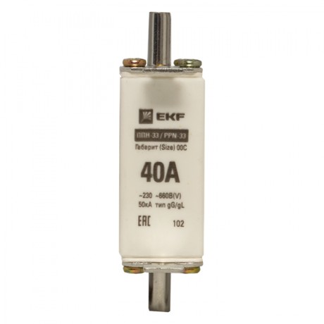 Плавкая вставка ППН-33 100/ 40А габарит 00С EKF PROxima fus-33/100/40