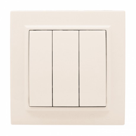 Выключатель 3-кл. СП 10А бежевый Минск EKF ERV10-024-20