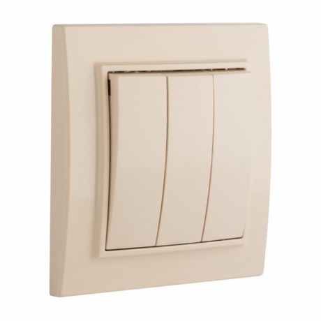 Выключатель 3-кл. СП 10А бежевый Минск EKF ERV10-024-20