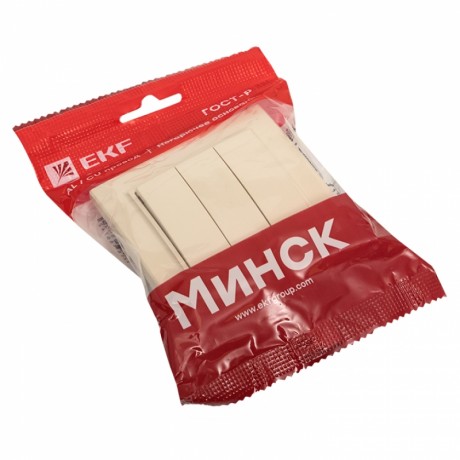 Выключатель 3-кл. СП 10А бежевый Минск EKF ERV10-024-20