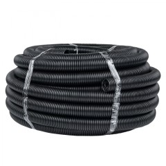 Труба гофр. ПНД тяжелая с протяжкой d50 мм (20 м) черная EKF-Plast tpnd-50-t