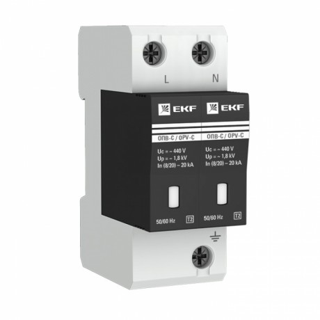 Ограничитель импульсных напряжений ОПВ-C/2P In 20кА 385В с сигн. EKF PROxima opv-c2