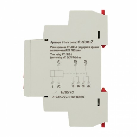 Реле времени (задержка выключ. после пропад. сигн.) RT-SBE-2 EKF PROxima rt-sbe-2