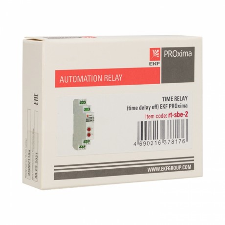 Реле времени (задержка выключ. после пропад. сигн.) RT-SBE-2 EKF PROxima rt-sbe-2
