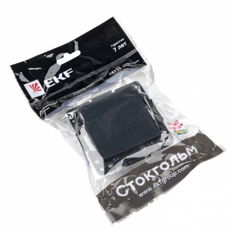 Стокгольм Механизм Выключателя 1-кл. проходного 10А черный EKF PROxima EZV10-025-10